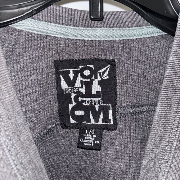 Y2K Volcom Waffle Men Knit L/S Skateboard Waffle Shirt Thermal Large Chest 39" - Picture 4 of 7